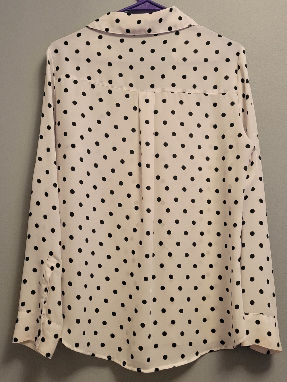 Express Portofino Shirt Medium Polka Dot Blouse Work Office Chic Top - Picture 5 of 5